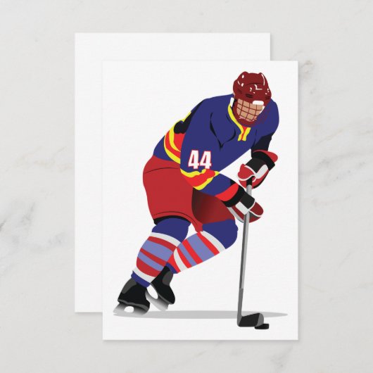 Uitnodigingen voor Ice Hockey afspelen (Voorkant / Achterkant)