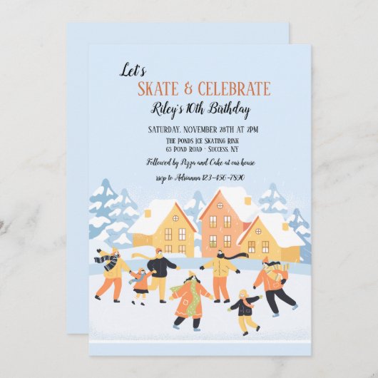 Uitnodigingen voor ijsbaan (Voorkant / Achterkant)