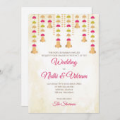 Uitnodigingen voor Indiase bruiloften & Hindoe bru (Voorkant / Achterkant)