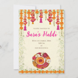 Uitnodigingen voor Indiase trouw-Haldi-ceremonie