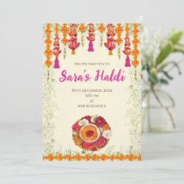 Uitnodigingen voor Indiase trouw-Haldi-ceremonie