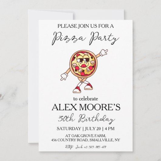 Uitnodigingen voor Italiaanse pizza's (Voorkant)