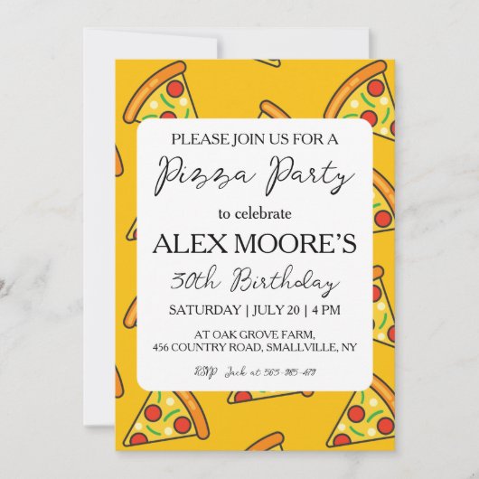 Uitnodigingen voor Italiaanse pizza's (Voorkant)