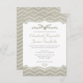 Uitnodigingen voor Ivory Zigzag Wedding (Voorkant / Achterkant)