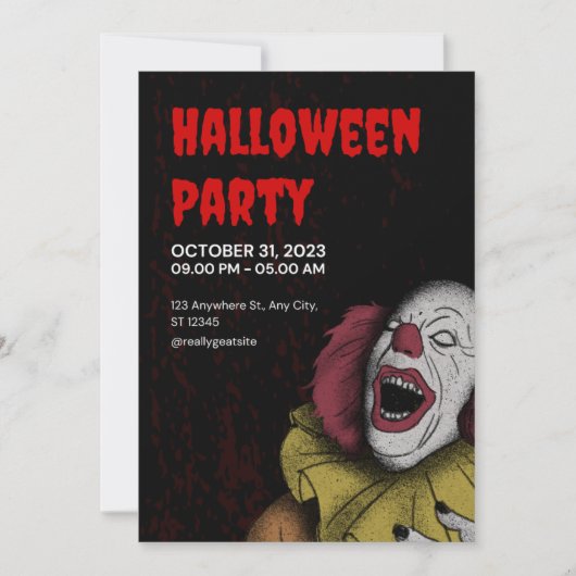 "Uitnodigingen voor Joker Halloween Feest" Kaart (Voorkant)