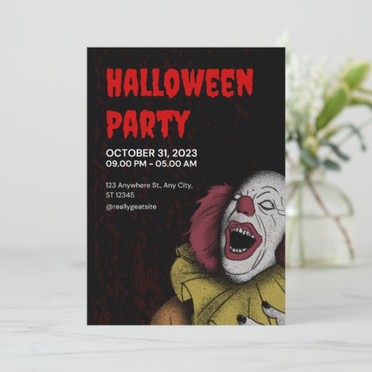 "Uitnodigingen voor Joker Halloween Feest" Kaart (Staand voorkant)