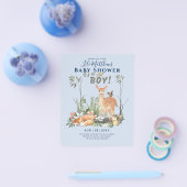 Uitnodigingen voor jongens bosdieren bos baby show flyer (Enkel)