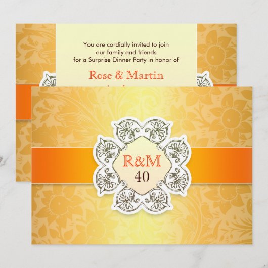 Uitnodigingen voor jubileummonogram (Voorkant / Achterkant)