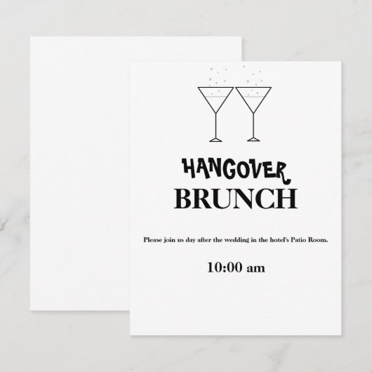 Uitnodigingen voor "Kater Brunch" (Voorkant / Achterkant)