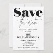 Uitnodigingen voor kerstfeest Bewaar de datum Zwar (Voorkant)