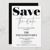 Uitnodigingen voor kerstfeest Bewaar de datum Zwar (Voorkant / Achterkant)