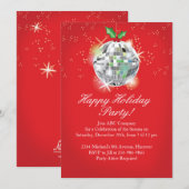 Uitnodigingen voor kerstfeest Disco Ball Party (Voorkant / Achterkant)