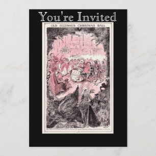 Uitnodigingen voor kerstfeest in het oude Fezziwig