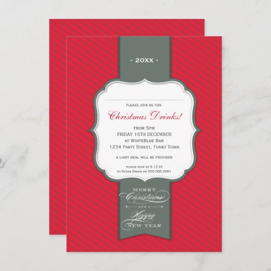 UITNODIGINGEN VOOR KERSTFEEST:: lapel 6P (Voorkant / Achterkant)