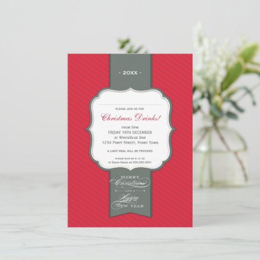 UITNODIGINGEN VOOR KERSTFEEST:: lapel 6P (Staand voorkant)