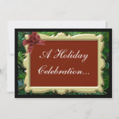 Uitnodigingen voor kerstfeest, luxe pine (Voorkant)