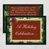 Uitnodigingen voor kerstfeest, luxe pine (Voorkant / Achterkant)