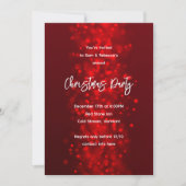 Uitnodigingen voor kerstfeest met sprankelende rod (Voorkant)