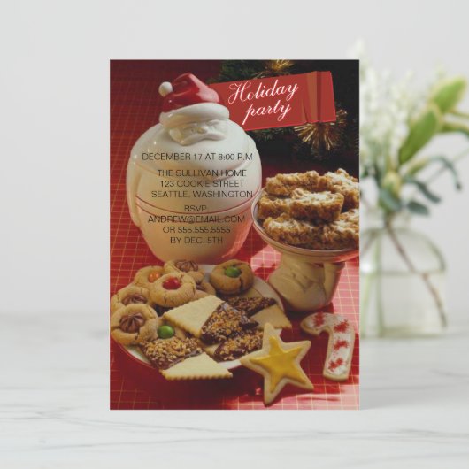 Uitnodigingen voor kerstfeestdagen (Staand voorkant)