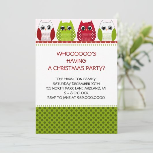 Uitnodigingen voor kerstfeestdagen (Staand voorkant)