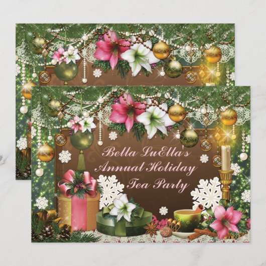 Uitnodigingen voor kerstfeestdagen (Voorkant / Achterkant)