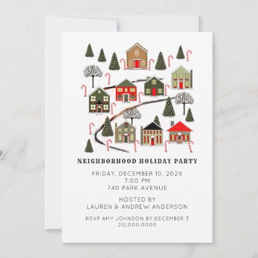 Uitnodigingen voor kerstfeestdagen (Voorkant)