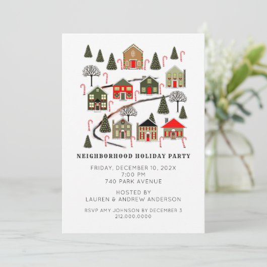 Uitnodigingen voor kerstfeestdagen (Staand voorkant)