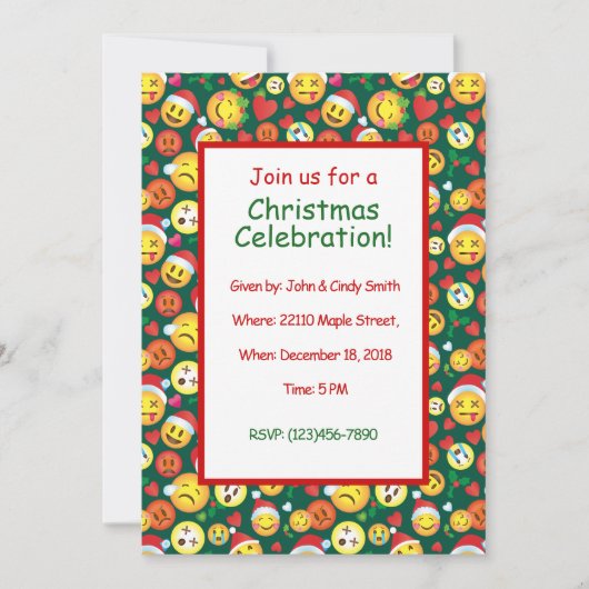 Uitnodigingen voor kerstfeestdagen (Voorkant)