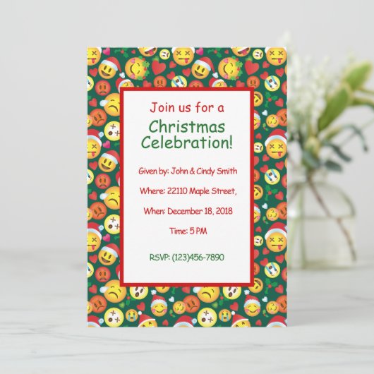 Uitnodigingen voor kerstfeestdagen (Staand voorkant)