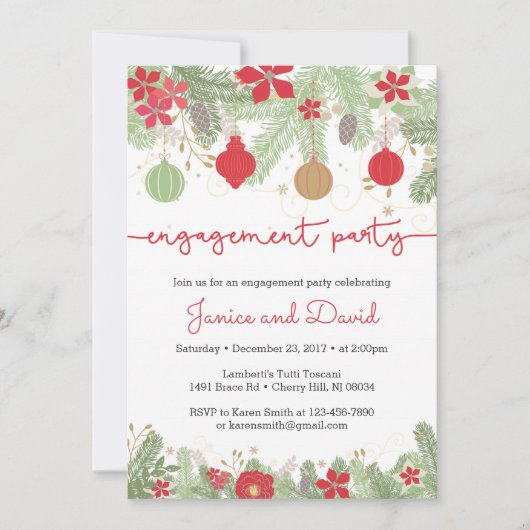 Uitnodigingen voor kerstfeestdagen (Voorkant)