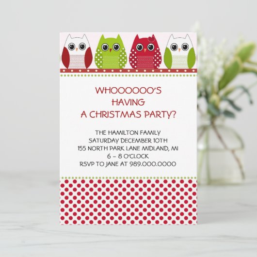 Uitnodigingen voor kerstfeestdagen (Staand voorkant)