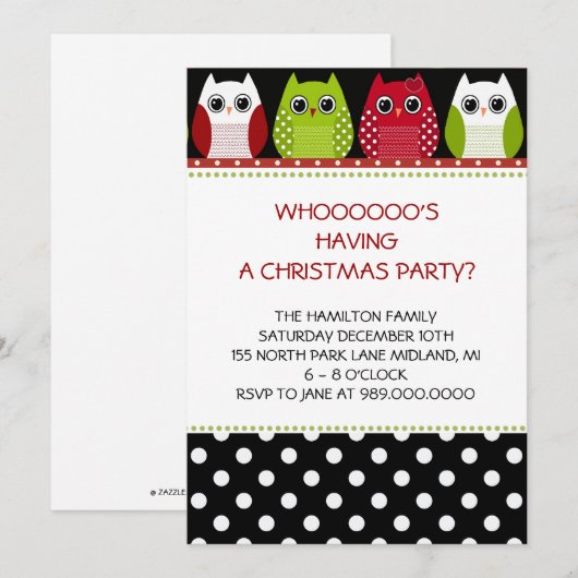 Uitnodigingen voor kerstfeestdagen (Voorkant / Achterkant)