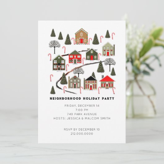 Uitnodigingen voor kerstfeestdagen (Staand voorkant)