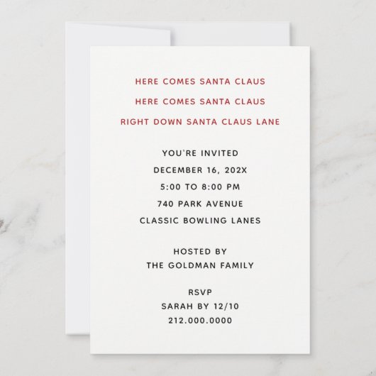 Uitnodigingen voor kerstfeestdagen (Achterkant)