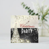 Uitnodigingen voor kerstfeestdagen, champagnebubbe (Staand voorkant)