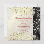 Uitnodigingen voor kerstfeestdagen, champagnebubbe (Achterkant)