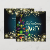 Uitnodigingen voor kerstfeestdagen, champagnebubbe (Voorkant / Achterkant)