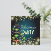 Uitnodigingen voor kerstfeestdagen, champagnebubbe (Staand voorkant)