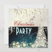 Uitnodigingen voor kerstfeestdagen, champagnebubbe (Voorkant)