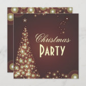 Uitnodigingen voor kerstfeestdagen, champagnebubbe (Voorkant / Achterkant)