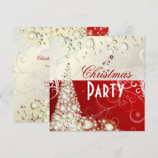 Uitnodigingen voor kerstfeestdagen, champagnebubbe (Voorkant / Achterkant)
