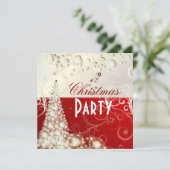 Uitnodigingen voor kerstfeestdagen, champagnebubbe (Staand voorkant)