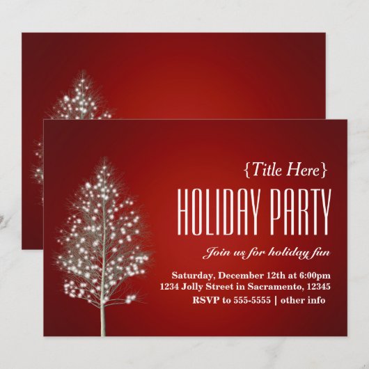 Uitnodigingen voor kerstfeestdagen in de bosbouw (Voorkant / Achterkant)