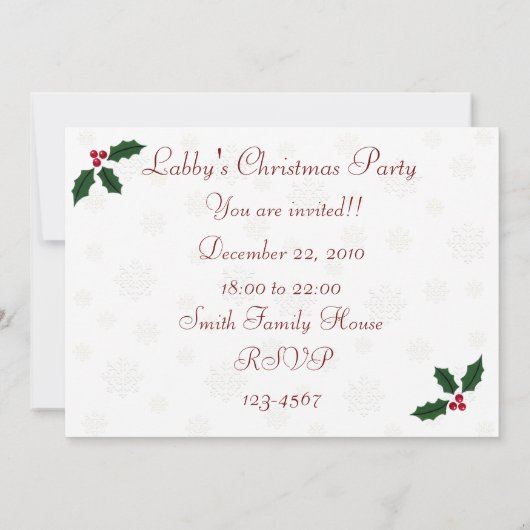 Uitnodigingen voor kerstfeestdagen in Labradors (Achterkant)