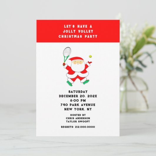 Uitnodigingen voor kerstfeestdagen in Tennis (Staand voorkant)