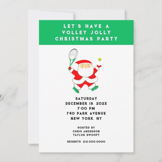 Uitnodigingen voor kerstfeestdagen in Tennis (Voorkant)