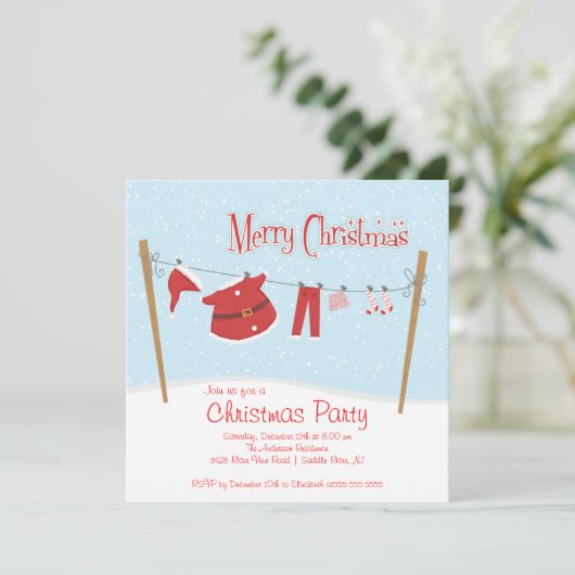 Uitnodigingen voor kerstfeestdagen met kerstmis (Staand voorkant)