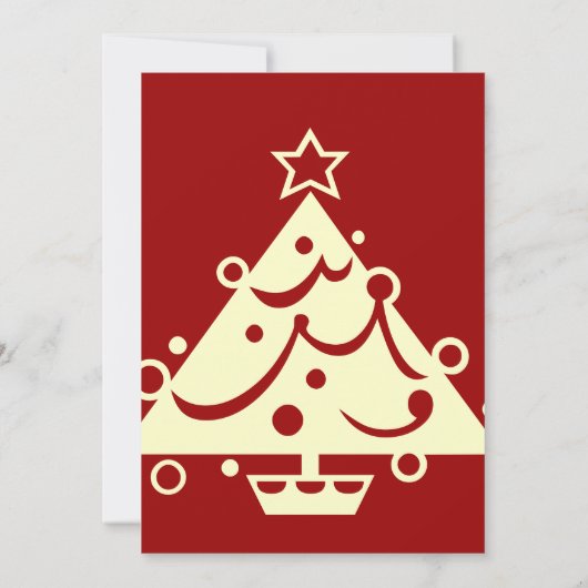 Uitnodigingen voor kerstfeestdagen | Rood en ecu (Achterkant)