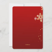 Uitnodigingen voor kerstfeestdagen, rood en goud (Achterkant)
