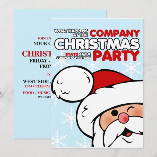 Uitnodigingen voor kerstfeestdagen van het bedrijf (Voorkant / Achterkant)
